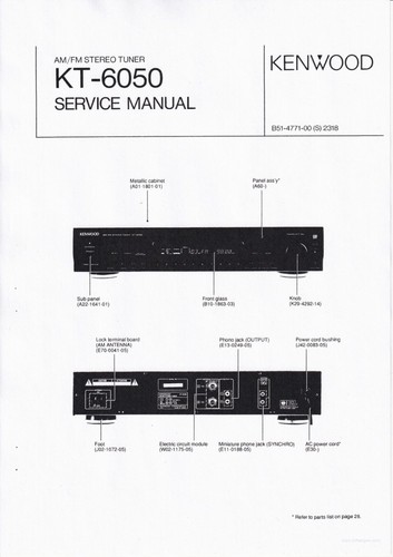 Service manuel instructions - service, d'instructions