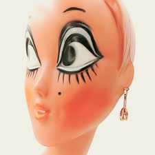 Boucles d’oreilles pendantes Pierre Lang Vintage Modernistes plaqué or spiralées