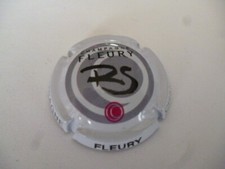capsule de champagne, FLEURY, blanc, RS noir sigle rouge, N°25g  à saisir