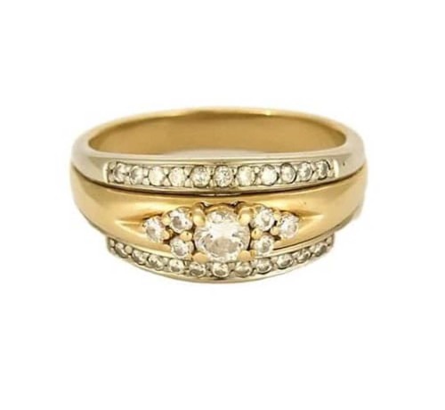 Bague jonc deux ors 18k - ors, en