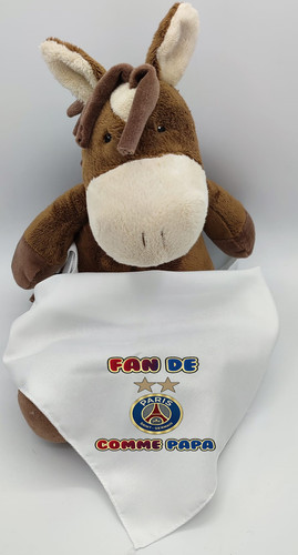 Peluche prénom logo cheval - ou,