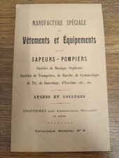 Catalogue De Fabrication De Vêtements Équipements Sapeur Pompier 1890 -1895