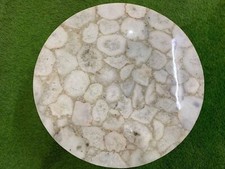 Table En Agate Blanche