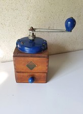 Ancien moulin à café Goldenberg Bois Dessus bleu Grand modèle 11 x 11 cm