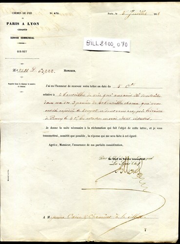 Lettre ancienne chemin de - lettre, .