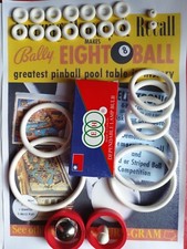 KIT COMPLET FLIPPER BALLY -EIGHT BALL 1977-ELASTIQUE,BILLE,AMPOULES-PINBALL KIT