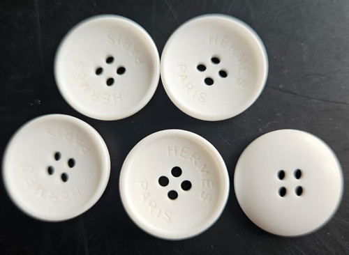 Hermes buttons 5 white - -,
