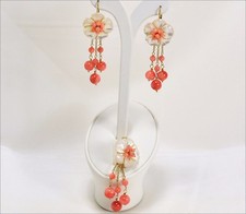 Parure Or 18 KT Nacre Blanc Et