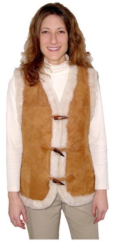 Ladies shearling vest - ladies, size
