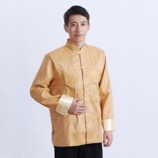 Homme Chinois Vêtements Tang Costume Oriental Kung Fu Tai Chi Veste Dragon Coat