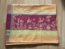 Bouchara nappe jacquard 100% coton, couleurs d'automne, vignerons, 170x160cm