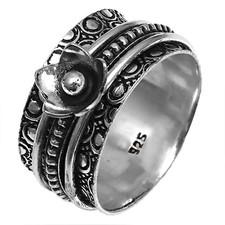 Bague toupie en argent pour femmes bague à quatre toupies bague bijoux en...