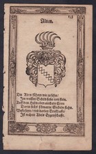 1620 Ancien Noble Blason Bois