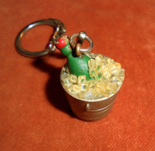 Porte-clés Mini seau à Champagne avec bouteille et glaçons - 30 mm haut
