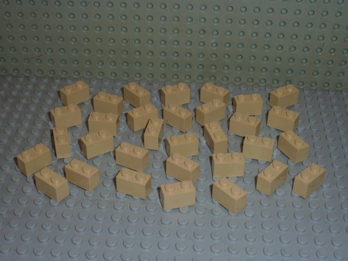 Lego brick 1x2 tan - lego,
