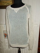 Pull maille long ajouré coton
