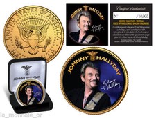 COFFRET COLLECTOR 1/2 DOLLAR USA COLORISE JOHNNY HALLYDAY