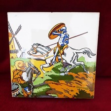 Carreau vintage Don Quijote Ceramique Espagne BONDIA  Dessous De Plat N1