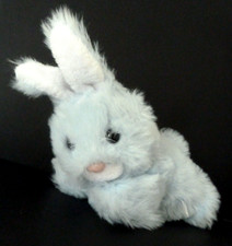 SA. DOUDOU PELUCHE GIPSY LAPIN bleu blanc Nez rose yeux noir 26 cm EXCELL. ETAT