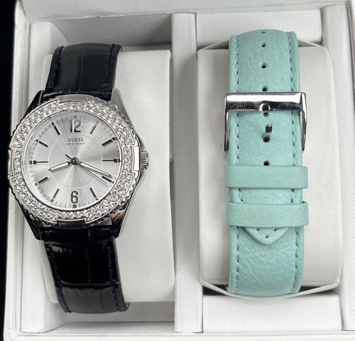 Guess black leather - black, blue