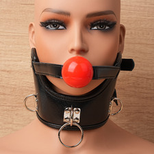 Boule Gag Rouge Bouche Collier Femmes Bâillon Jouets Sexuels Fétich Stimulateur