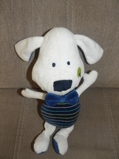 Doudou Peluche Orchestra Prémaman Aabracadachien Chien Bleu Blanc Nœud Papillon 