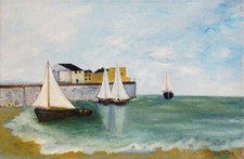 Louis MAURICE (1899-1943) HsT 40x60cm Ecole de Paris Fauvisme Années 30 Marine