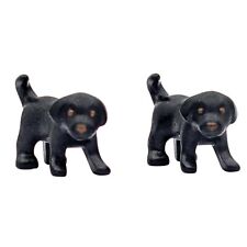 Playmobil 2 chiots noir lot animaux de compagnie figurines