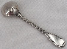 Cuillère, louche à moutarde argent massif XVIIIème, modèle Filet, excellent état