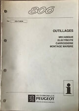 manuel d’atelier 635-F-09/94 peugeot 806 outillages mécanique électricité