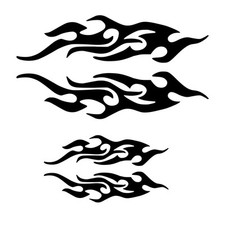 Lot de 4 paires de flammes réfléchissantes Autocollants flammes graphiques de...