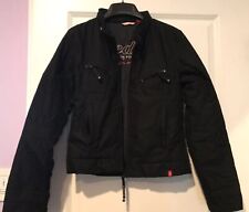 Esprit Edc Women Black Zipper Jacket Outerwear In XS