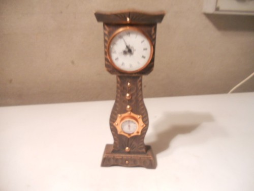 Pendule bois cuivre forme - bois,