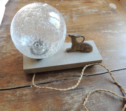 Lampe chevet boule verre - de,