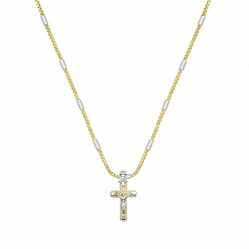 Collier jaune et blanc - en, or