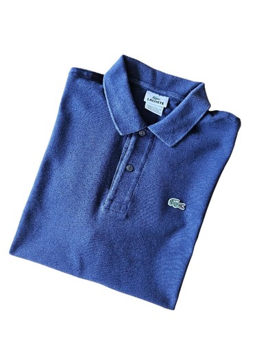 Polo lacoste bleu manches - bleu,