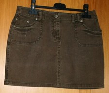 JUPE Droite Courte Marque FASHION STUDIO - Taille 40 - Couleur Marron - Coton 