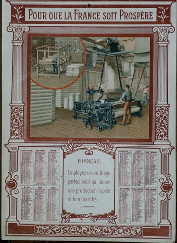 Calendrier 1920 tissus tissage - 1920,