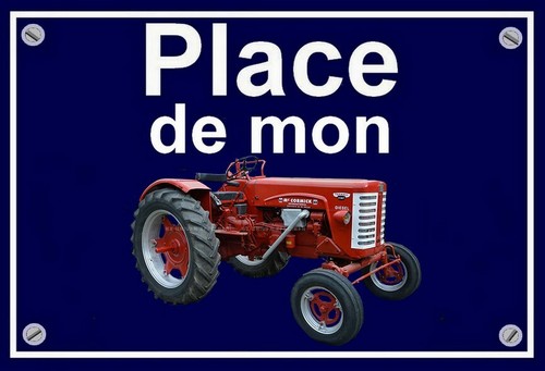 Plaque place mon tracteur - plaque, de