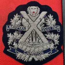 Armée Britannique Lingot Brodé Blazer Badge - Liverpool Écossais Cameron Reg