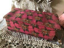 Pretty Antique French Art Deco Barbie Pink Boudoir  Fabric Covered Box c1920s