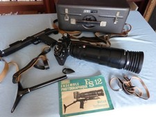 Ancien appareil photo argentique Zénit FS12 SNIPER mallette métal objectif 300mm