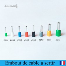 Embout de câblage isolé à sertir 0.3/0.5/0.75/1/1.5/2.5/4/6 mm² Lot 25/50/100pc