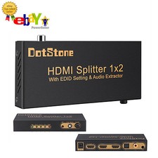DotStone HDMI Audio Extractor Splitter 2 Port HDMI Splitter 1 IN 2 OUT With EDID