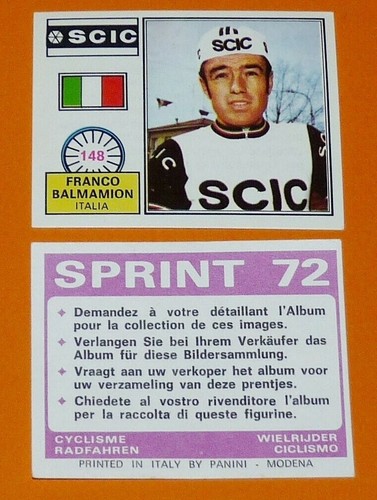 Panini sprint cyclisme 1972 - panini,