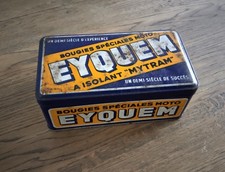 Ancienne Boîte Métal "Bougies Spéciales Moto" EYQUEM