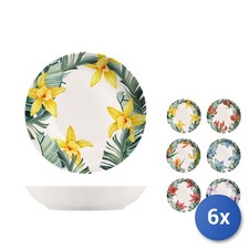 6X Assiettes Creuses Exotiques Assorties Diamètre De 21 Cm H&H