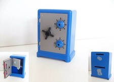 PLAYMOBIL POLICE - Coffre Fort Bleu avec Combinaison & Fente Tirelire