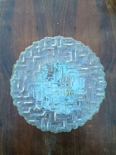 Globe de plafonnier ou applique en verre moulé rond vintage années 70/80