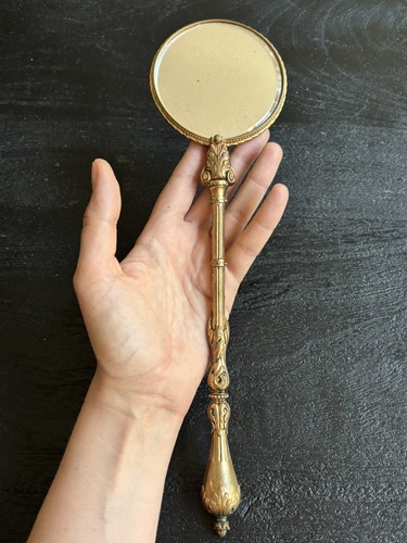 Ancien miroir main en - à,